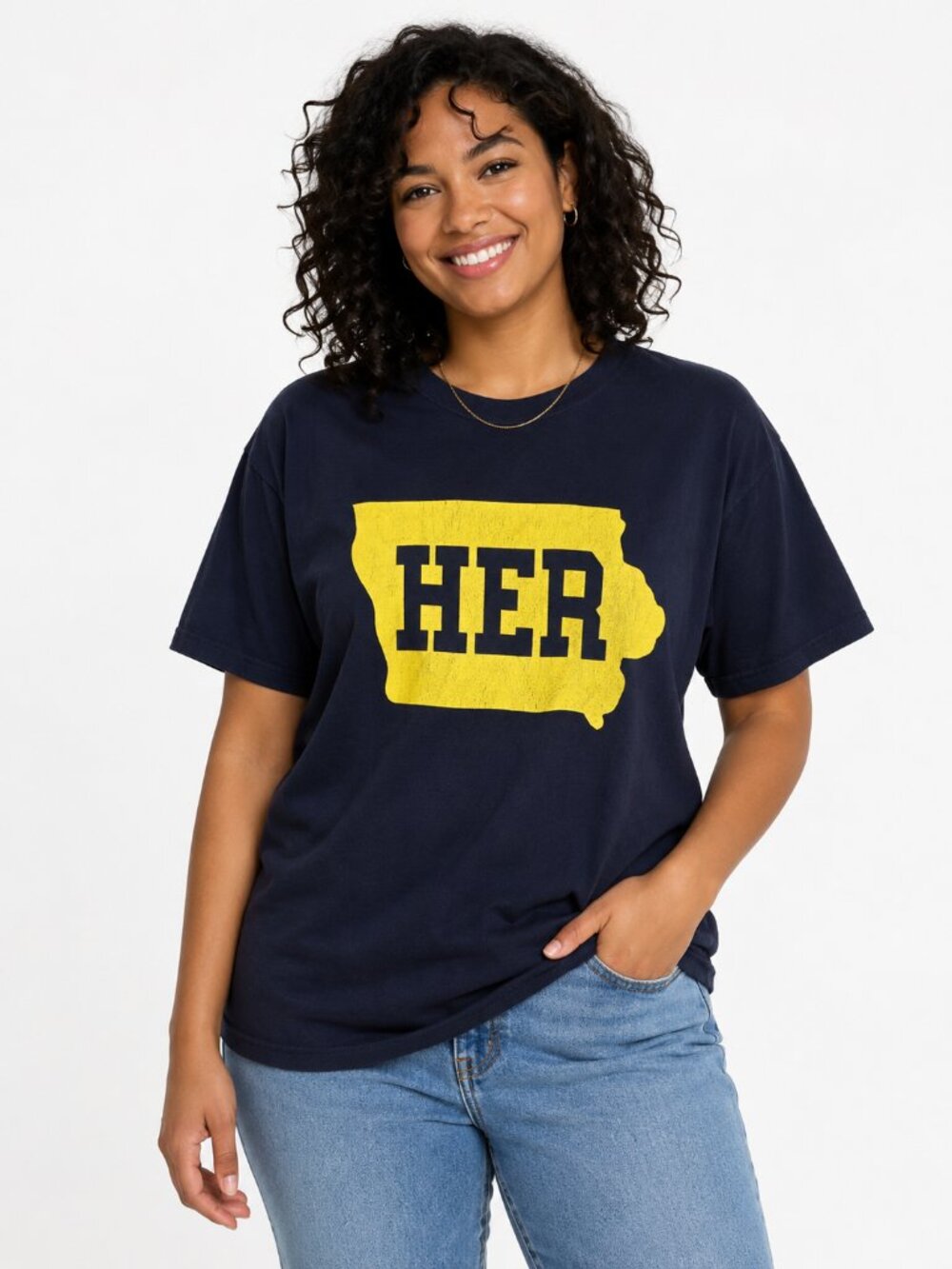 Caitlin Clark Iowa Hawkeyes HER Comfort Colors Graphic Tee Size L